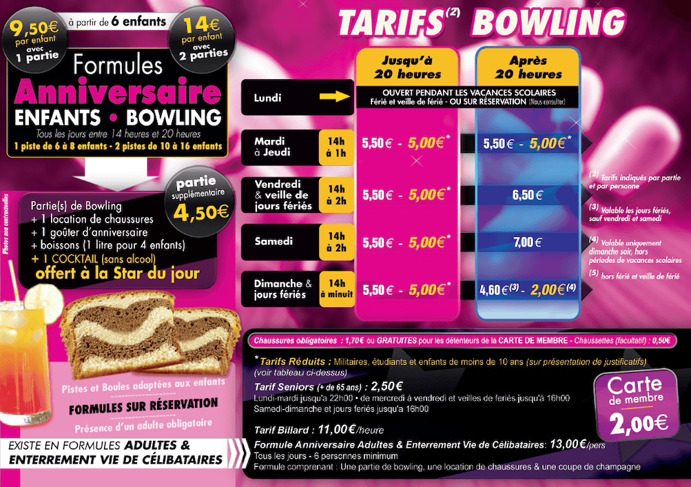 Tarifs Horaires Etoile Loisirs Complexe Multi Activité